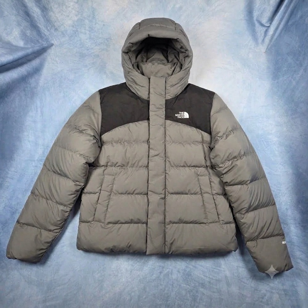 The North Face Mens Baltic Down Puffer Hoodie Smoked Pearl Grey NF0A7V6W Small